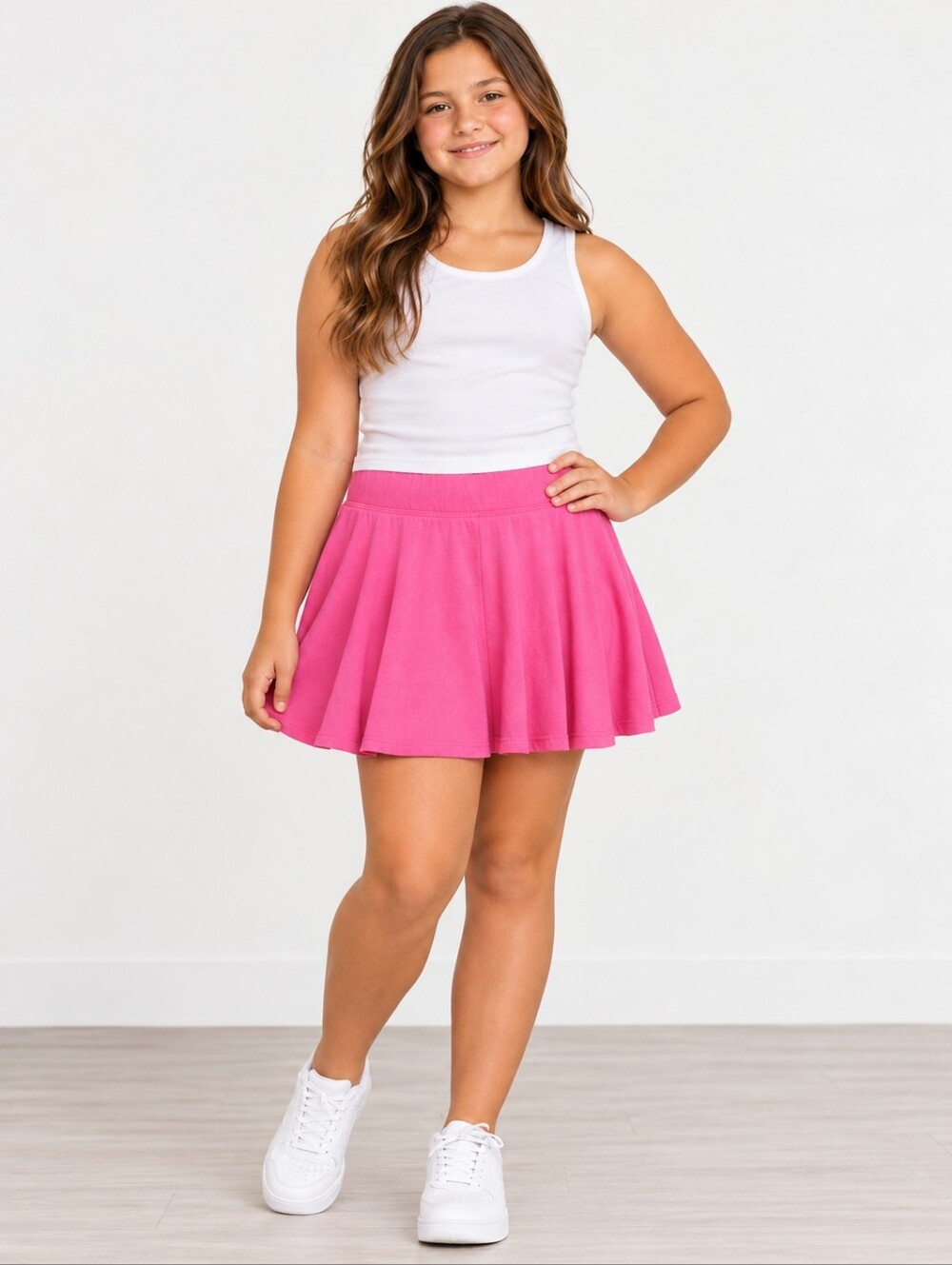 Children's Place Girls Pull-On Everyday Skort Skirt XXL Pink Cotton Blend